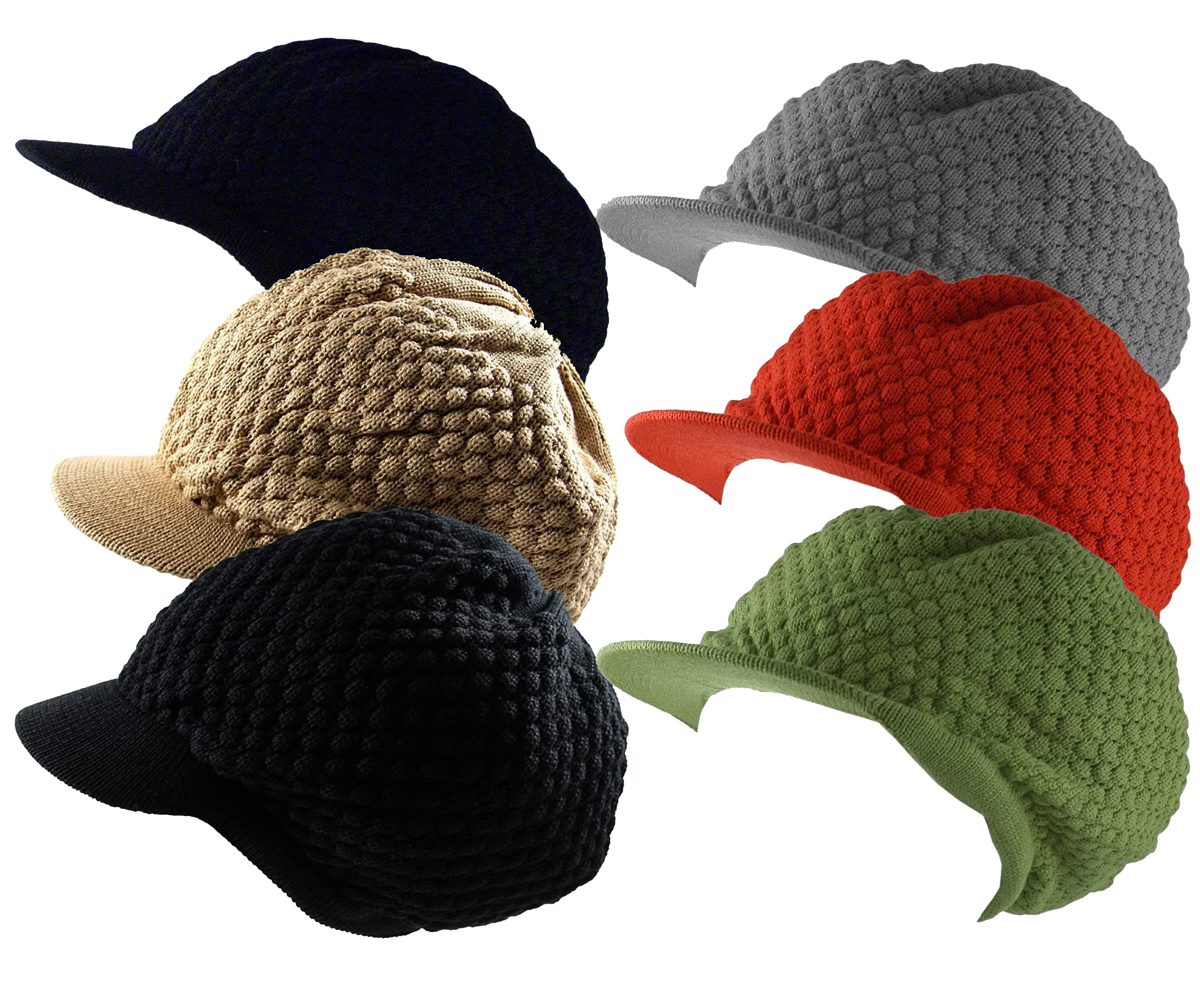 CRAZY LIZARD Rasta Dreadlock Hat in Plain Colors. Bob Marley Mens Hats. Dreadlock Tam Accessories Beanie hat. Jamaican tam Hats for Men and Women.