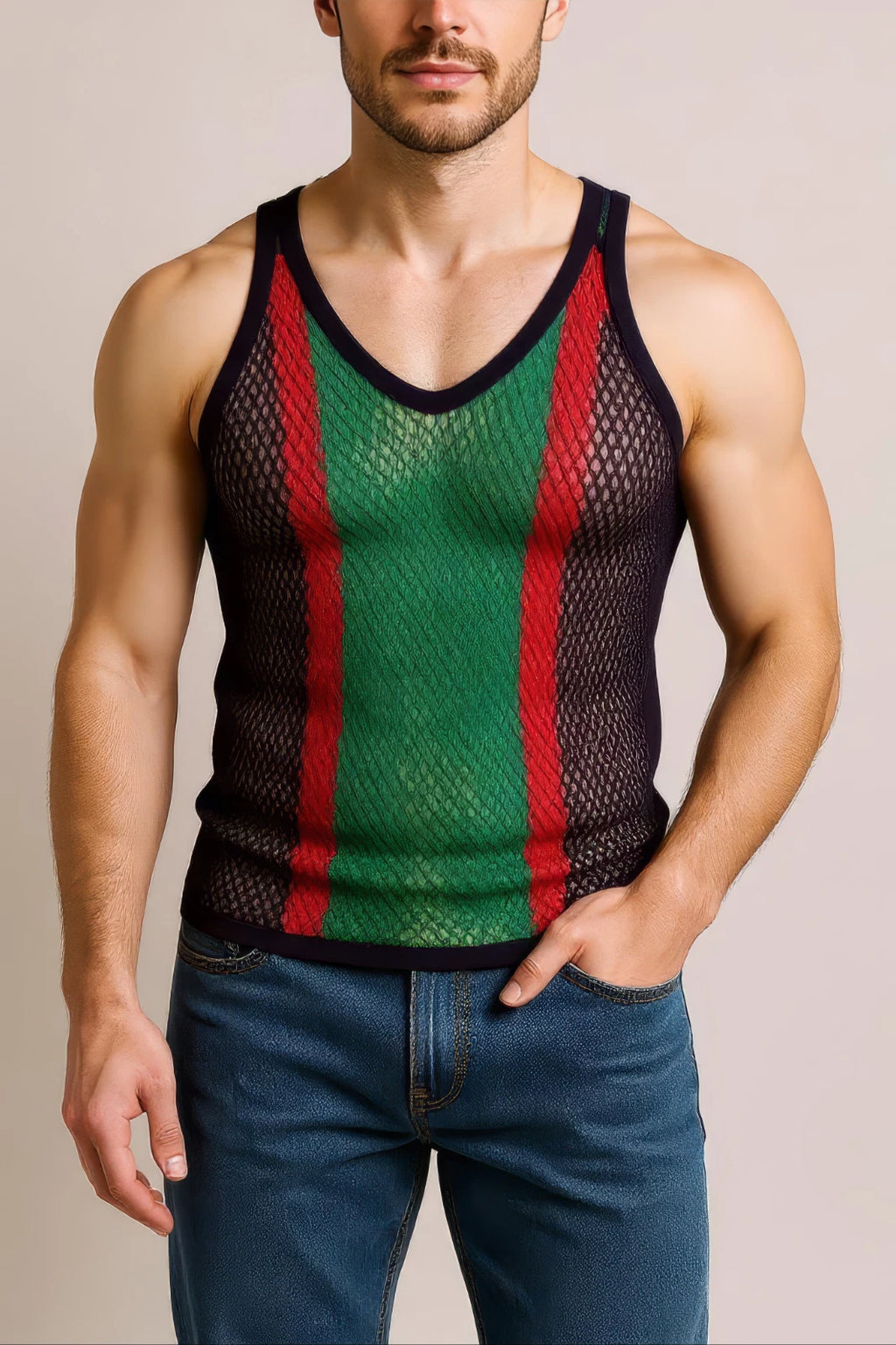 String Vest Africa Mesh Vest Mens Cotton Gym Training Tank Top Tshirt Fish Net