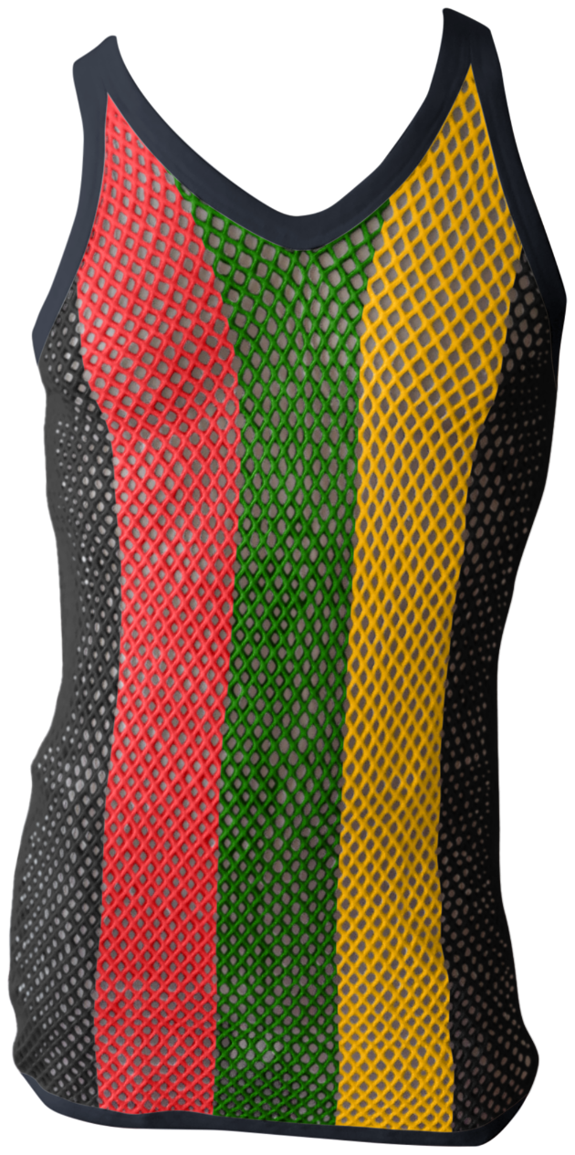 Rasta String Vest in Muscle Vests Reggae Fishnet Vests for Men