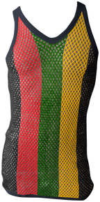 Rasta String Vest in Muscle Vests Reggae Fishnet Vests for Men