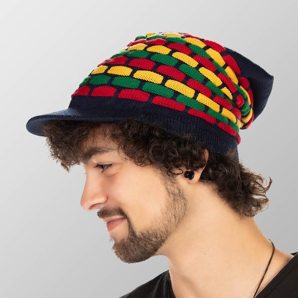 Rasta Hat With Honeycomb Pattern