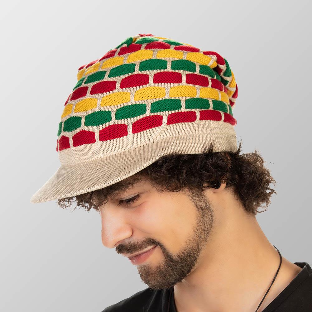 Rasta Hat With Honeycomb Pattern