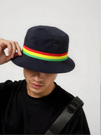 Cool Rasta Stripe Cotton Bucket Hat - Jamaican Festival Sun Hat, Perfect Summer