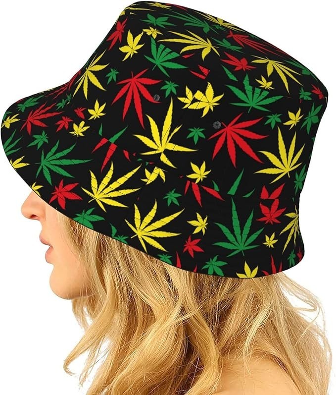 Cool Rasta Stripe Cotton Bucket Hat - Jamaican Festival Sun Hat, Perfect Summer