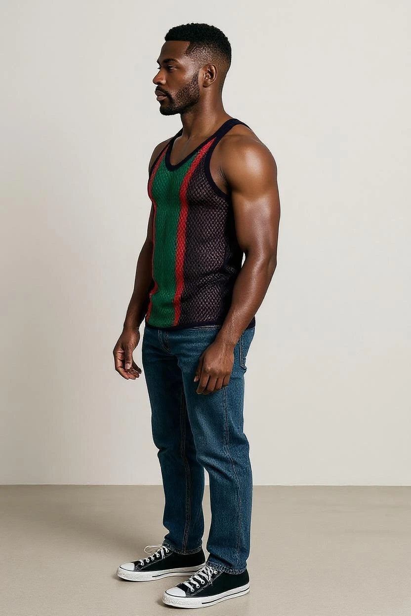 String Vest Africa Mesh Vest Mens Cotton Gym Training Tank Top Tshirt Fish Net