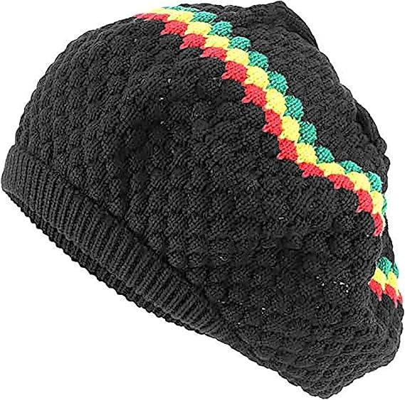 Rasta Hats for Dreadlocks. Long Slouch Beanie Hat with enough space to put most locs inside neatly.
