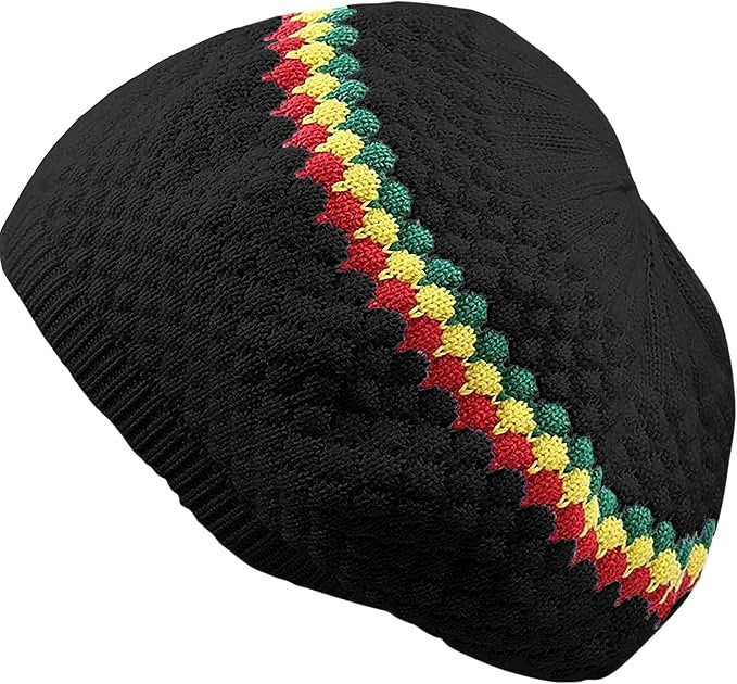 Rasta Hats for Dreadlocks. Long Slouch Beanie Hat with enough space to put most locs inside neatly.