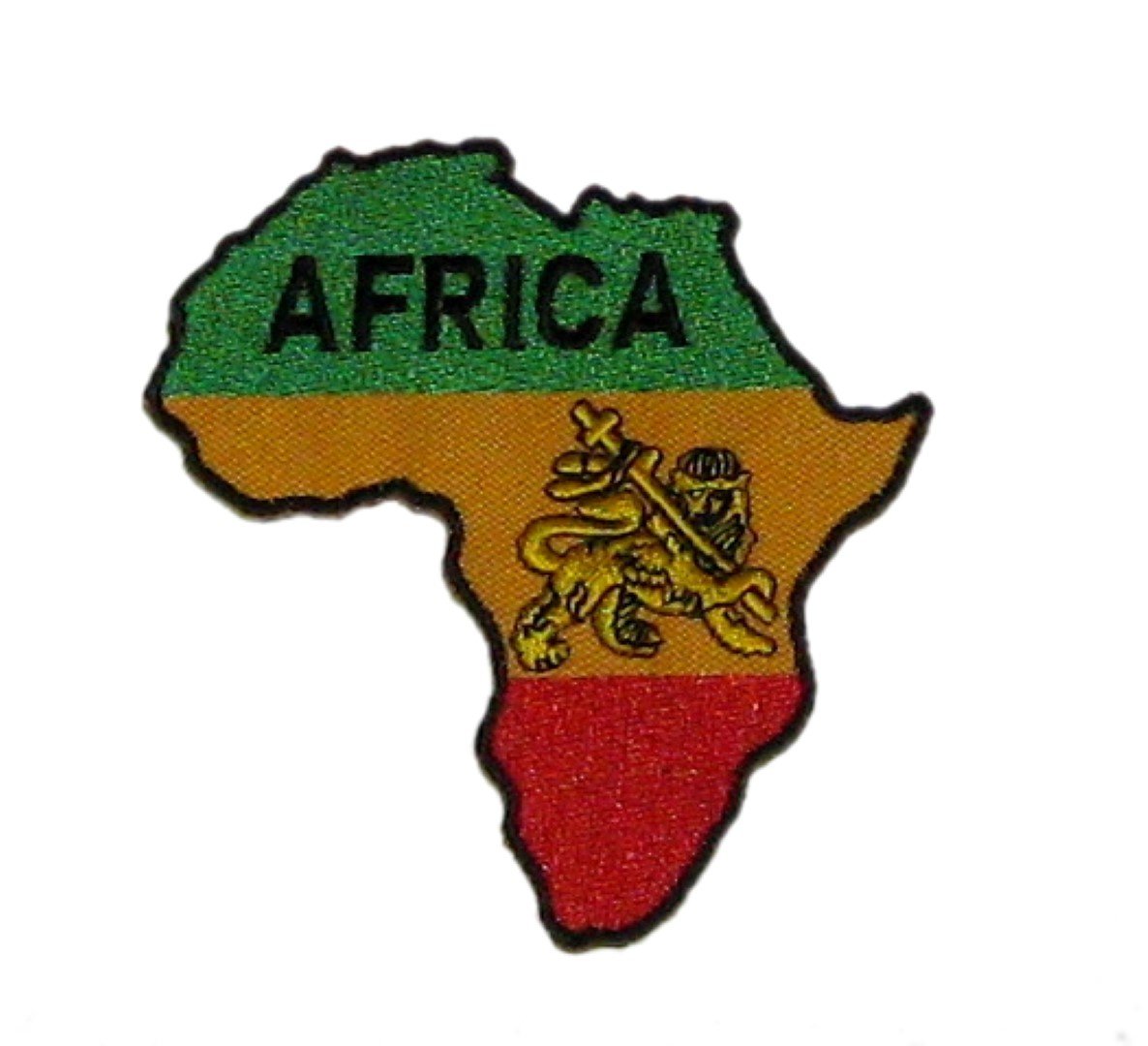 Parche hierro en Sew On ''frica  Len de jud Rastafari raggae africana movimiento bordado L/W: 8,0 cm/8,0 cm  3,15 pulgadas, 3,15 pulgadas