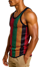 Rasta String Vest in Muscle Vests Reggae Fishnet Vests for Men