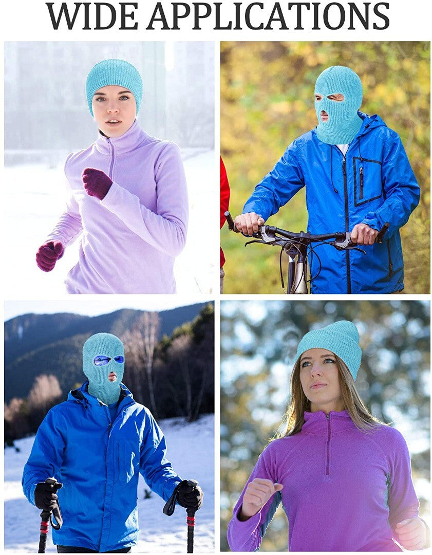 CRAZY LIZARD 3 Hole Balaclavas Knitted Full Face Cover Ski Mask, Winter Masks
