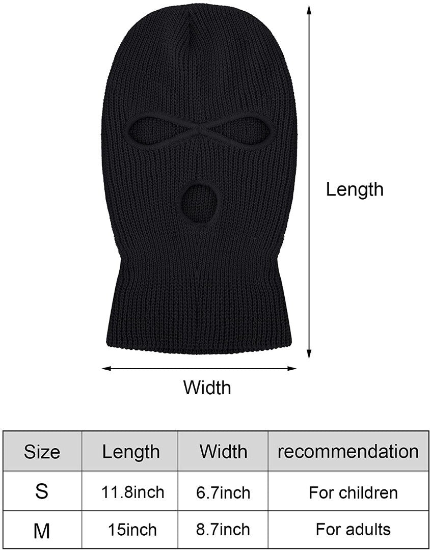 CRAZY LIZARD 3 Hole Balaclavas Knitted Full Face Cover Ski Mask, Winter Masks