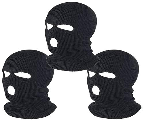 CRAZY LIZARD 3 Hole Balaclavas Knitted Full Face Cover Ski Mask, Winter Masks