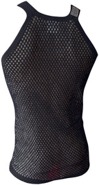 Black String Vest. Classic Cotton Mesh String Vests. Muscle Vest in Black, Fishnet Gym Workout tops.
