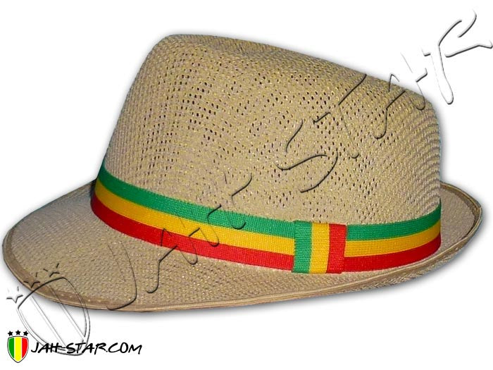 Rasta Trilby Hat Bob Marley Brown