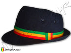Rasta Fedora Hat Bob Marley Black