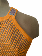 Yellow String Vest. Classic Cotton Mesh String Vests. Muscle Vest in Yellow, Fishnet Gym Workout tops.