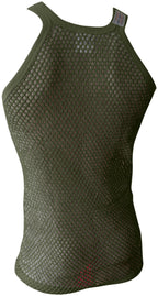Khaki (Olive) String Vest. Classic Cotton Mesh String Vests. Muscle Vest in Khaki (Olive), Fishnet Gym Workout tops.
