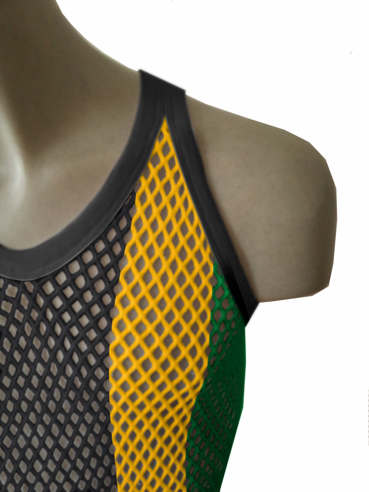 Rasta-1 String Vest: Jamaican Mesh Marina, Reggae Clothing, Sleeveless Tank Top, Rastafarian Style, Perfect Jamaica Shirt for Men, Caribbean-Inspired Rasta Man Costume
