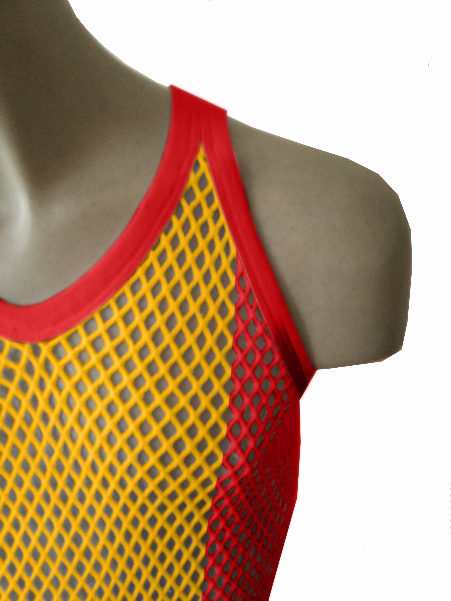 Rasta-2 String Vest: Jamaican Mesh Marina, Reggae Clothing, Sleeveless Tank Top, Rastafarian Style, Perfect Jamaica Shirt for Men, Caribbean-Inspired Rasta Man Costume