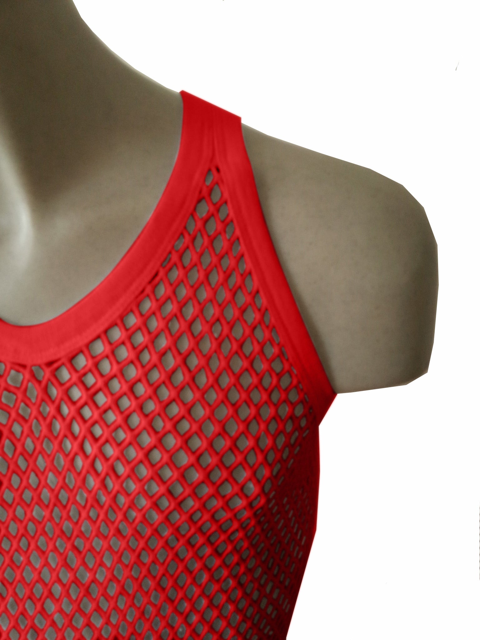 Red String Vest. Classic Cotton Mesh String Vests. Muscle Vest in Red, Fishnet Gym Workout tops.