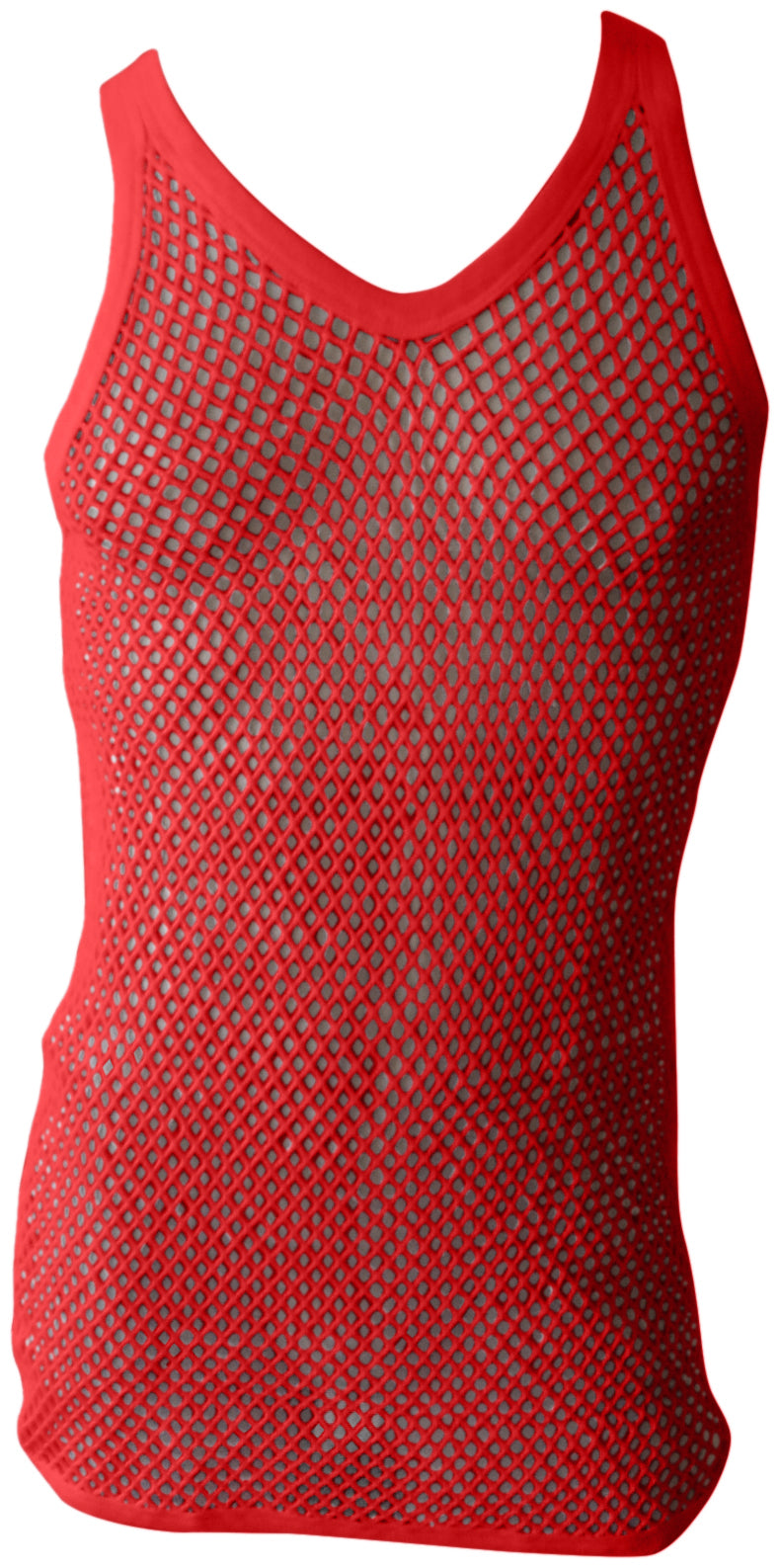 Red String Vest. Classic Cotton Mesh String Vests. Muscle Vest in Red, Fishnet Gym Workout tops.