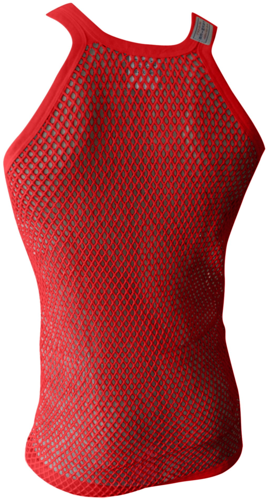 Red String Vest. Classic Cotton Mesh String Vests. Muscle Vest in Red, Fishnet Gym Workout tops.