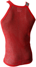 Red String Vest. Classic Cotton Mesh String Vests. Muscle Vest in Red, Fishnet Gym Workout tops.