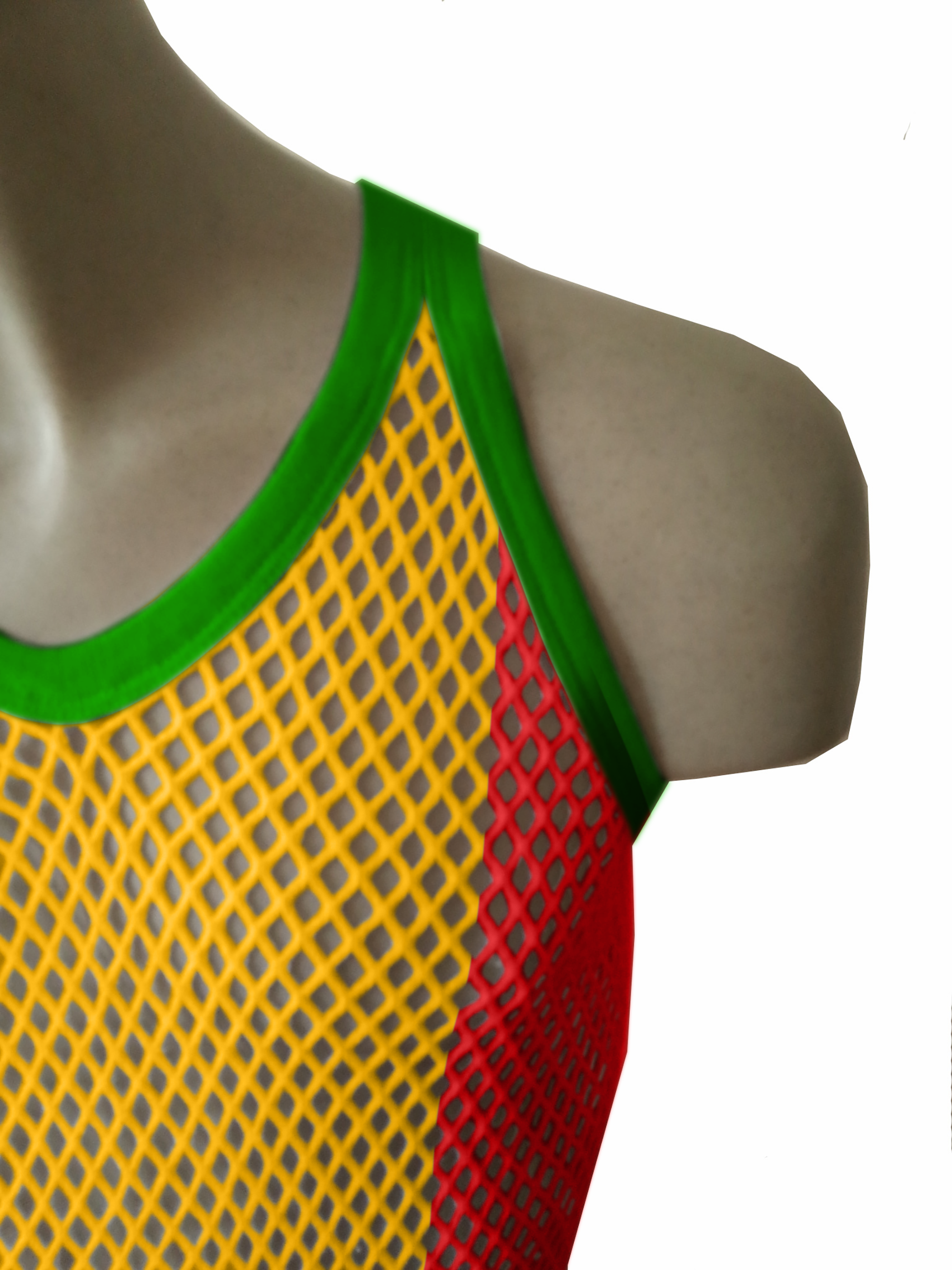 Rasta-2 String Vest: Jamaican Mesh Marina, Reggae Clothing, Sleeveless Tank Top, Rastafarian Style, Perfect Jamaica Shirt for Men, Caribbean-Inspired Rasta Man Costume