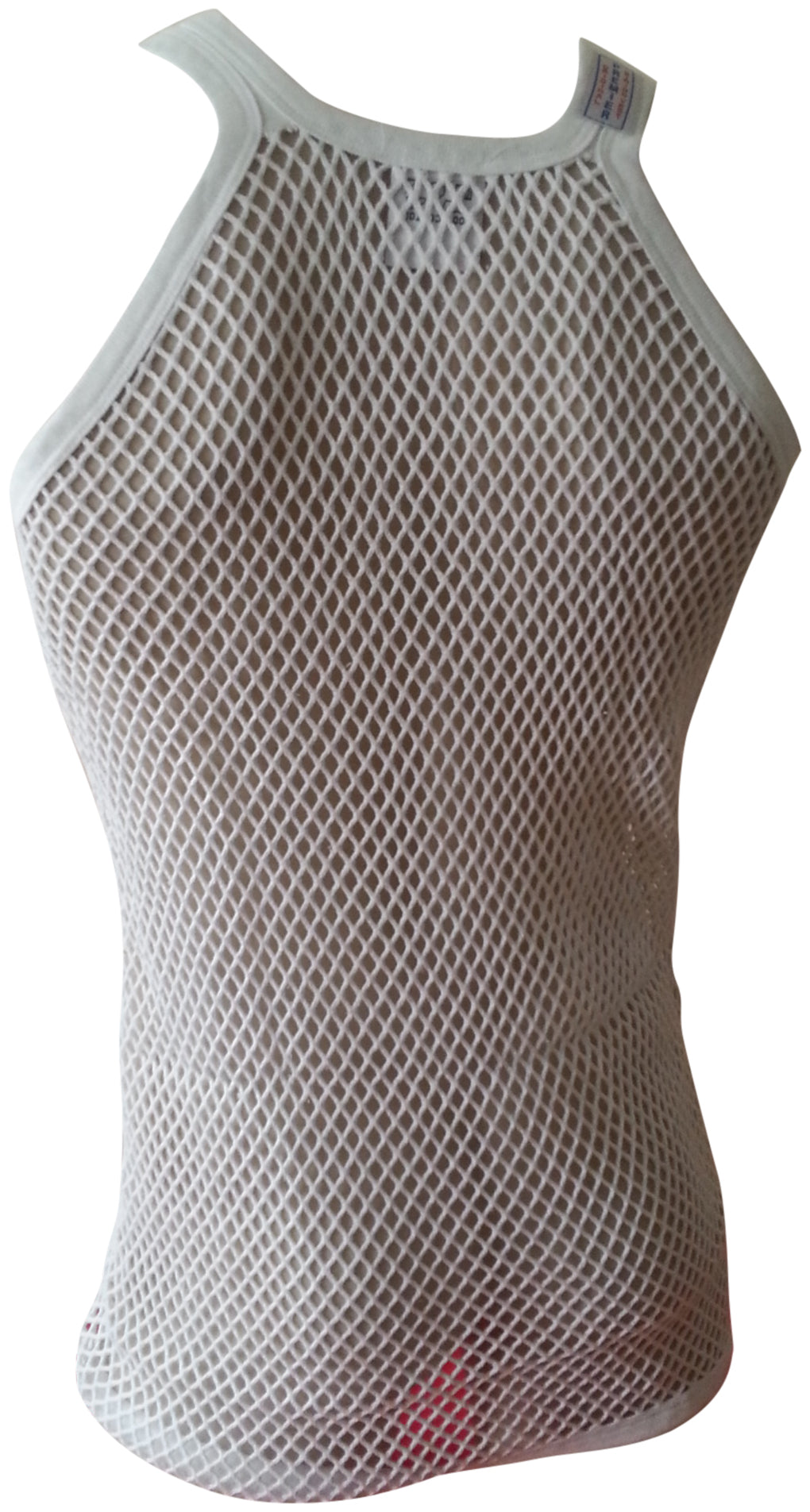 White String Vest. Classic Cotton Mesh String Vests. Muscle Vest in White, Fishnet Gym Workout tops.