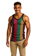 Rasta String Vest in Muscle Vests Reggae Fishnet Vests for Men
