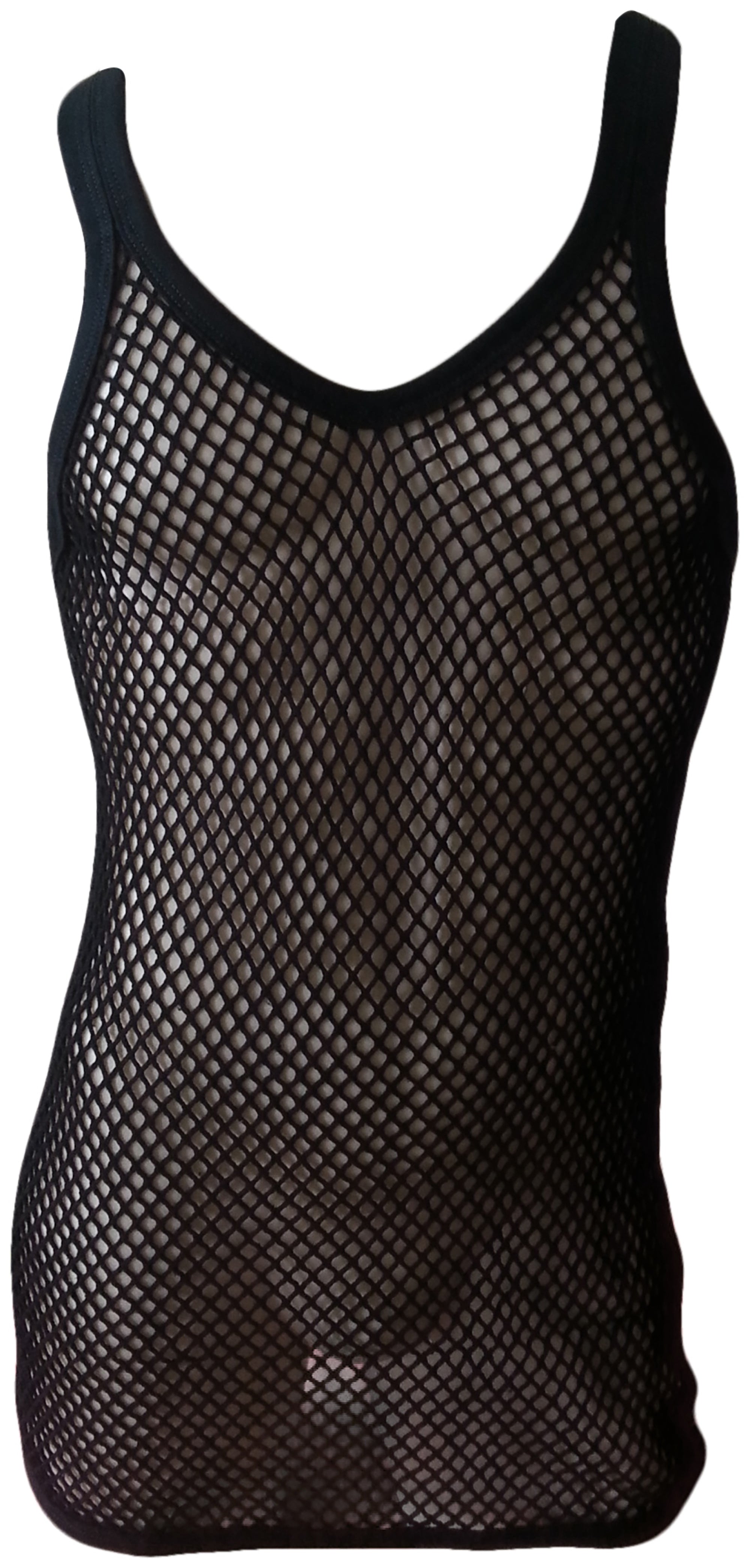 Black String Vest. Classic Cotton Mesh String Vests. Muscle Vest in Black, Fishnet Gym Workout tops.