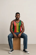 Rasta-3 Rasta String Vest Mesh Mens Crochet Cotton Gym Vests Training Tank Top FishNet