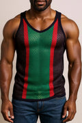 String Vest Africa Mesh Vest Mens Cotton Gym Training Tank Top Tshirt Fish Net