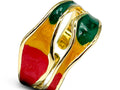 Rasta Jewelry-Rasta Ring 18k Gold Plated ring with Oil Drip Design. Adjustable Stacking Rings