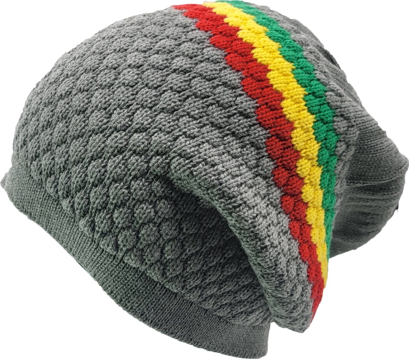 Rasta Hats for Dreadlocks. Long Slouch Beanie Hat with enough space to put most locs inside neatly.